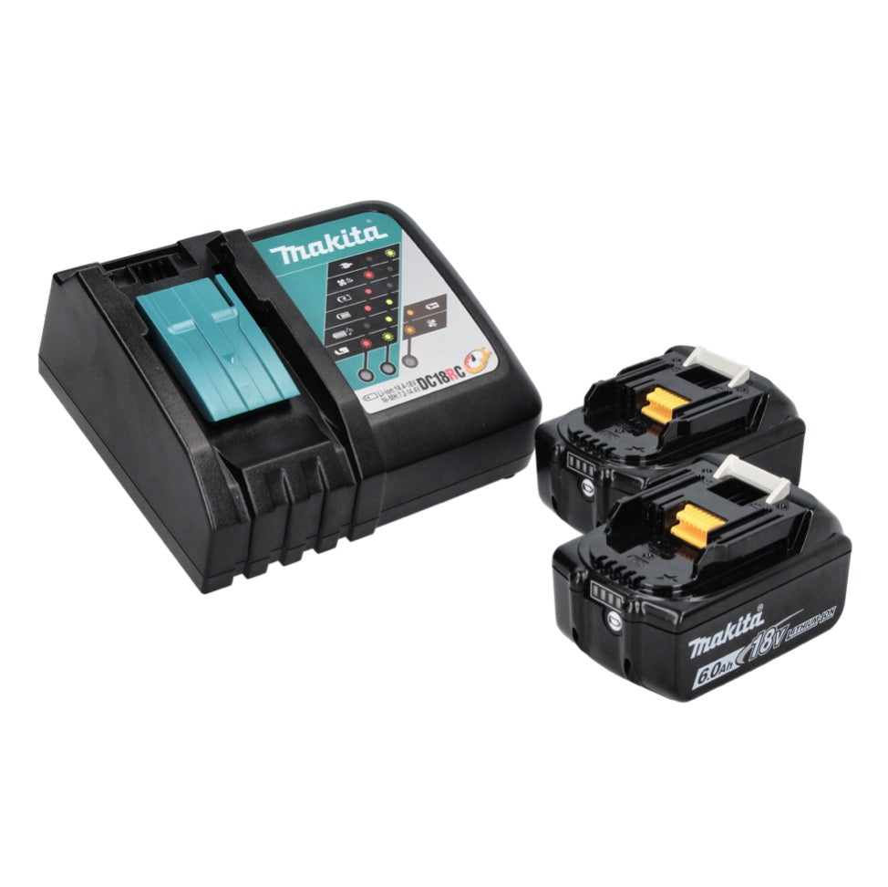 Meuleuse d'angle sur batterie Makita DGA 515 RGJ 18 V 125 mm sans balais + 2x batteries 6,0 Ah + chargeur + Makpac