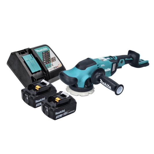 Makita DPO 500 RT Akku Exzenterpolierer 18 V 125 mm Brushless + 2x Akku 5,0 Ah + Ladegerät