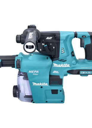 Makita DHR 280 ZWJ marteau perforateur sans fil 36 V (2x 18 V) 2,8 J SDS Plus Brushless + aspiration DX08 + Makpac - sans batterie, sans chargeur