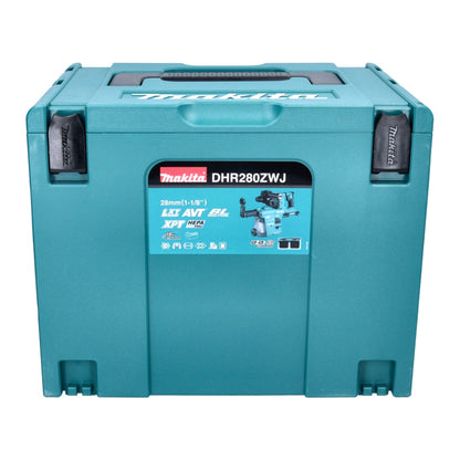 Makita DHR 280 RMWJ Akku Bohrhammer 36 V ( 2x 18 V ) 2,8 J SDS Plus Brushless + 2x Akku 4,0 Ah + Ladegerät + DX08 Staubabsaugung + Makpac