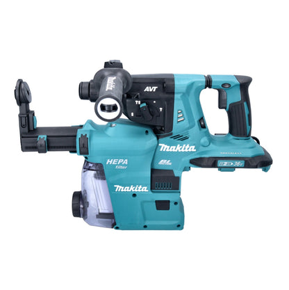 Makita DHR 280 RFWJ marteau perforateur sans fil 36 V (2x 18 V) 2,8 J SDS Plus sans balais + 2x batterie 3,0 Ah + chargeur + aspirateur DX08 + Makpac