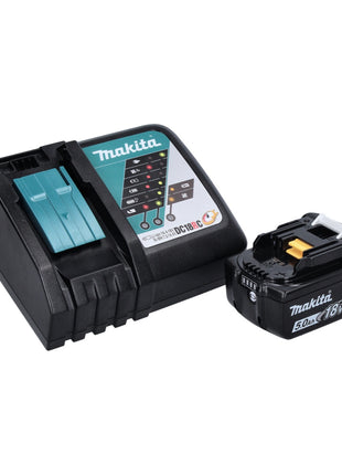 Souffleur de feuilles Makita DUB 185 RT1 sur batterie 18 V + 1x batterie 5,0 Ah + chargeur + sac de ramassage