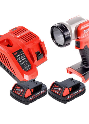 Éclairage de batterie Milwaukee M18 TLED LED + 2x batteries 2,0 Ah + chargeur