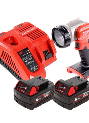 Éclairage de batterie Milwaukee M18 TLED LED + 2x batteries 6,0 Ah + chargeur