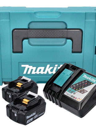 Kit source d'alimentation Makita 18 V (197952-5) avec 2 batteries BL 1830 B 3,0 Ah + chargeur DC 18 RC + Makpac