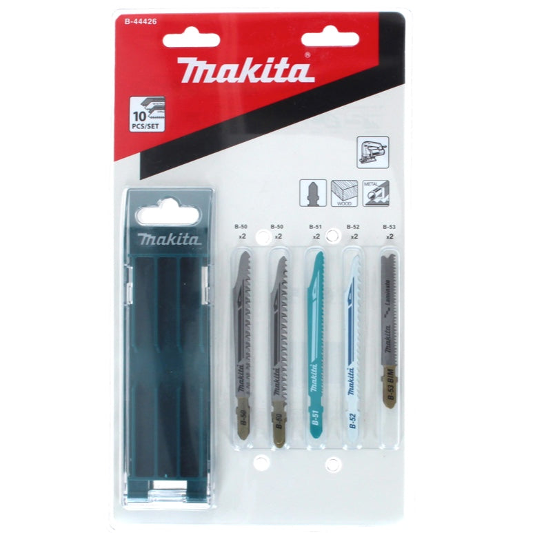 Assortiment de lames de scie sauteuse Makita B (B-44426) 10 pièces pour bois / plastique / métal / parquet / stratifié