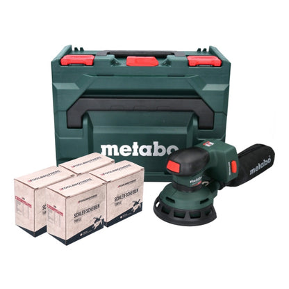 Metabo SXA 18 LTX 125 BL ponceuse excentrique sur batterie 18 V 125 mm (600146840) sans balais + 4x set de ponçage Toolbrothers TURTLE + metaBOX - sans batterie, sans chargeur