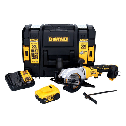 Scie circulaire sur batterie DeWalt DCS 571 P1 18 V 115 mm sans balais + 1x batterie 5,0 Ah + chargeur + TSTAK