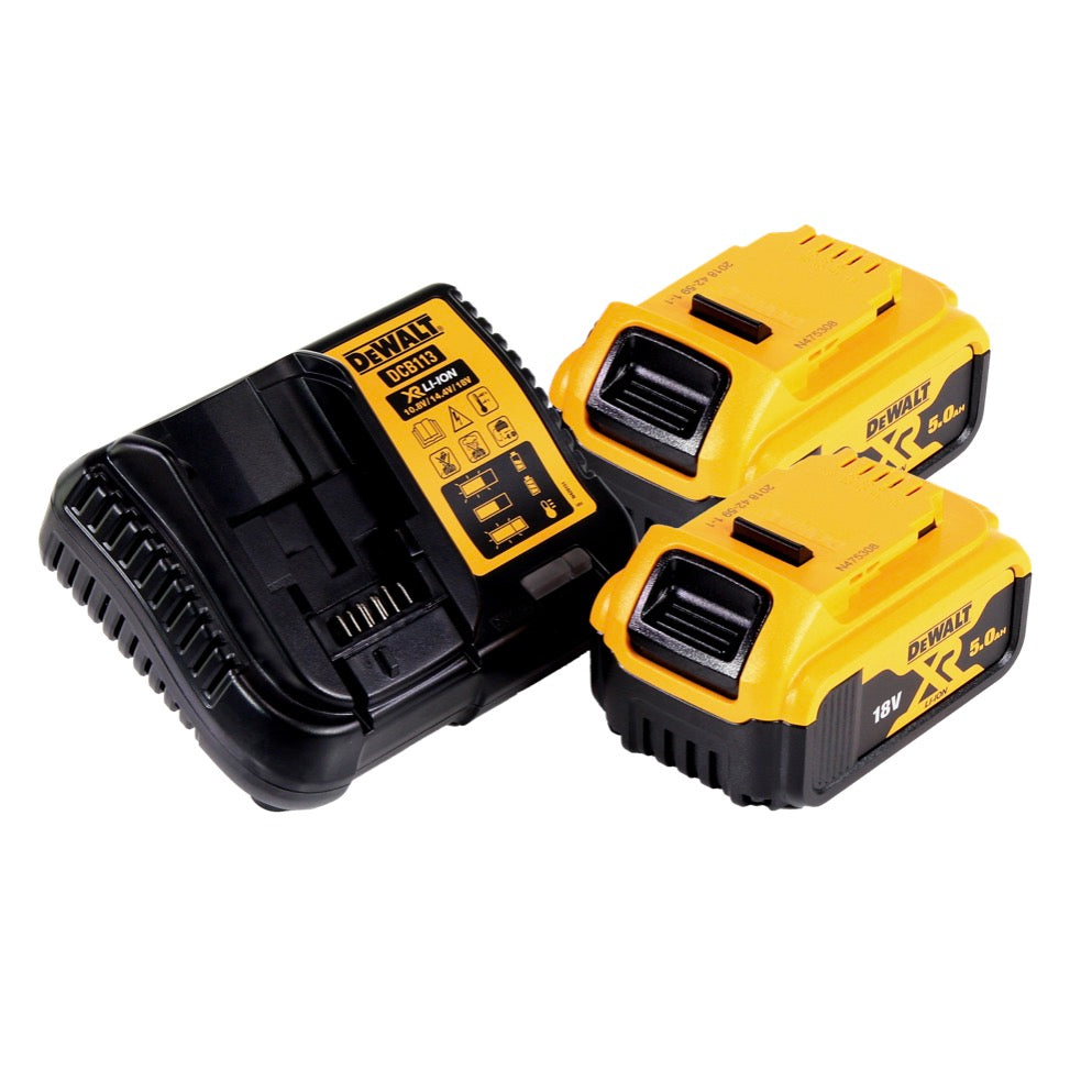 Scie circulaire sur batterie DeWalt DCS 571 P2 18 V 115 mm sans balai + 2x batteries 5,0 Ah + chargeur + TSTAK