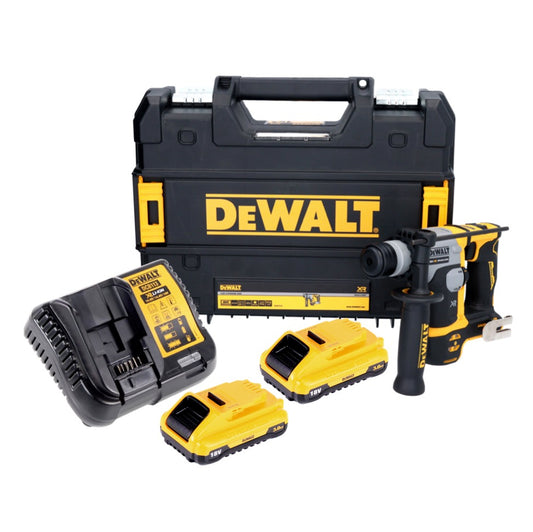 DeWalt DCH 172 L2 Akku Bohrhammer 18 V 16 mm 1,4 Joule SDS plus Brushless + 2x Akku 3,0 Ah + Ladegerät + TSTAK