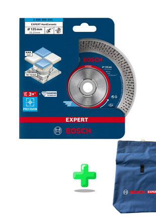 Bosch EXPERT HardCeramic Diamant Trennscheibe + Bosch Expert Rucksack