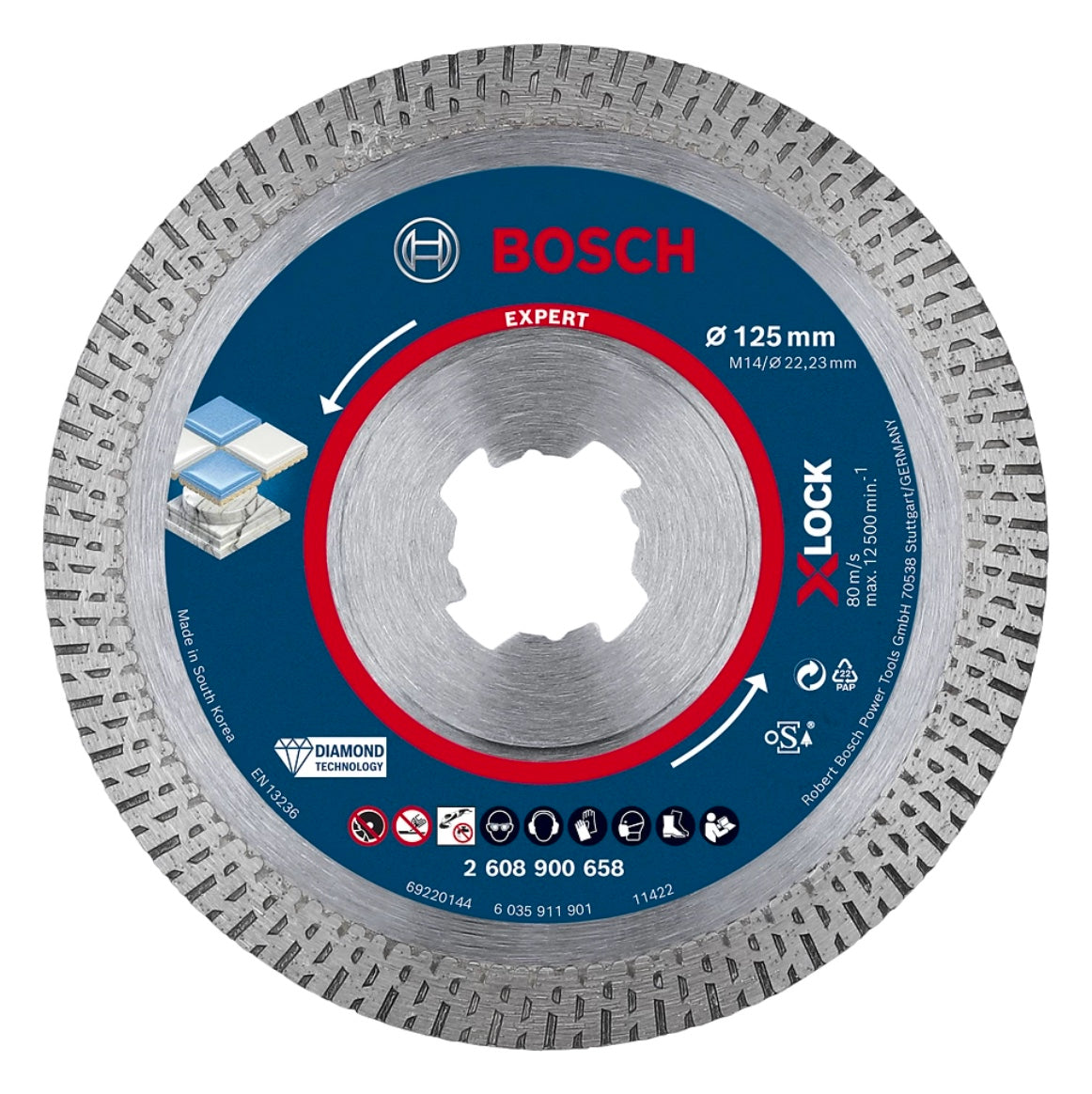 Bosch EXPERT HardCeramic X-LOCK Diamant Trennscheibe 125 x 22,23 mm 1 Stk. ( 2608900658 ) Diamond Technology - Toolbrothers