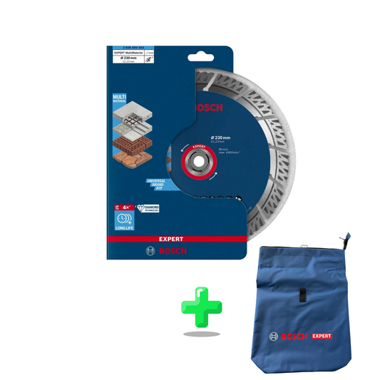 Disque à tronçonner diamanté Bosch EXPERT MultiMatériaux + sac à dos Bosch Expert