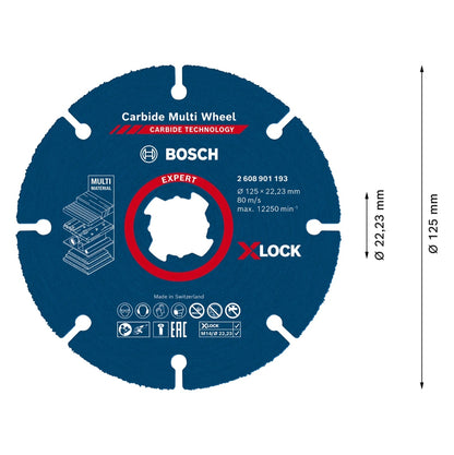 Disque à tronçonner Bosch Expert Carbide Multi Wheel X-LOCK (2608901193) 125 mm x 22,23 mm