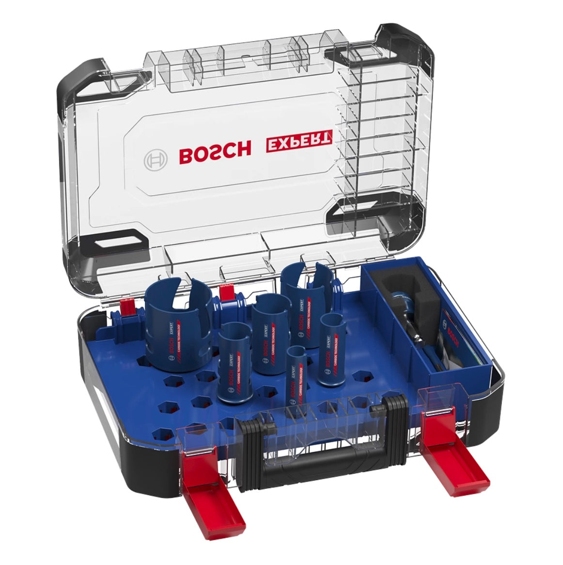 Bosch Expert Kit de scies-cloches pour matériaux de construction 10 pièces 20 / 25 / 32 / 38 / 51 / 64 x 60 mm (2608900490) Technologie carbure pour perceuses rotatives et à percussion