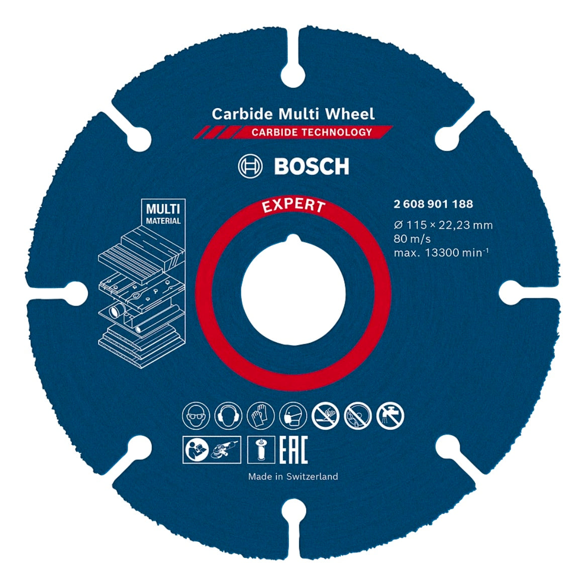 Disque à tronçonner Bosch EXPERT Carbide Multi Wheel 115 x 22,23 mm 1 pièce (2608901188) Carbide Technology