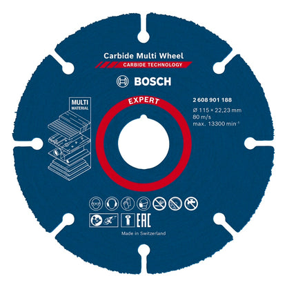 Disque à tronçonner Bosch EXPERT Carbide Multi Wheel 115 x 22,23 mm 1 pièce (2608901188) Carbide Technology