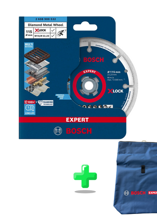 Disque à tronçonner Bosch EXPERT Diamond Metal Wheel X-LOCK + sac à dos Bosch Expert