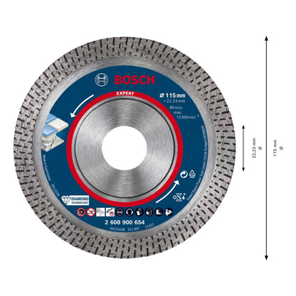 Bosch EXPERT HardCeramic Diamant Trennscheibe 115 x 22,23 mm 1 Stk. ( 2608900654 ) Diamond Technology