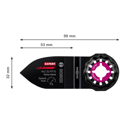 Bosch Expert AVZ 32 RT10 Doigt abrasif Starlock 32 x 50 mm (2608900039) Technologie Carbure pour outils multifonctions