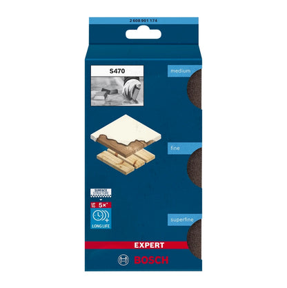 Bosch Expert S470 Combi Block Set 3 pièces 69 x 97 x 26 mm (2608901174) Moyen / Fin / Superfin