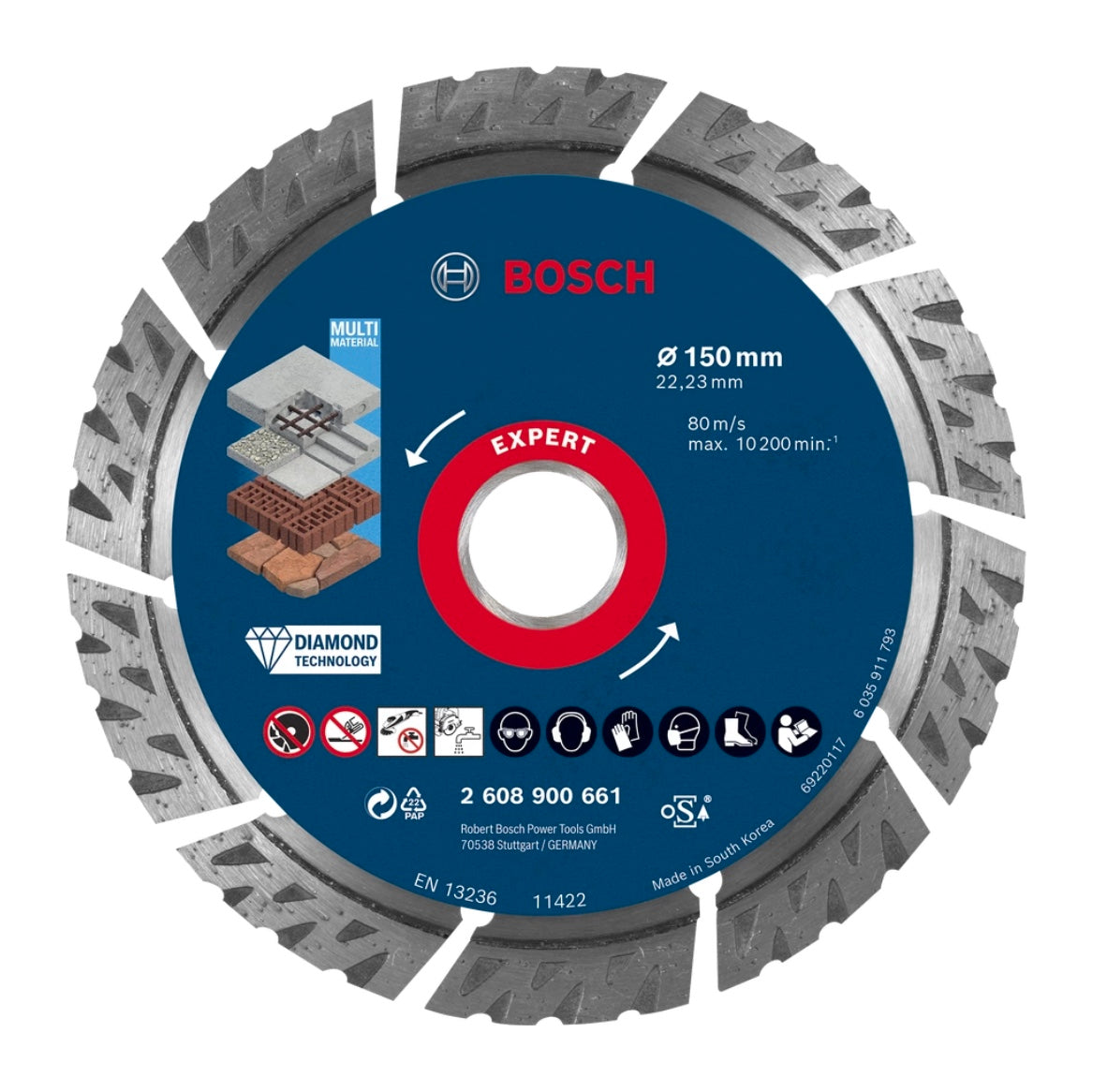 Bosch EXPERT MultiMaterial Diamant Trennscheibe 150 x 22,23 mm 1 Stk. ( 2608900661 ) Long Life - Toolbrothers