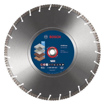 Disque à tronçonner diamanté Bosch Expert MultiMaterial 400 x 3,3 x 25,40 mm (2608900667) Technologie diamantée pour scies à table / scies à essence