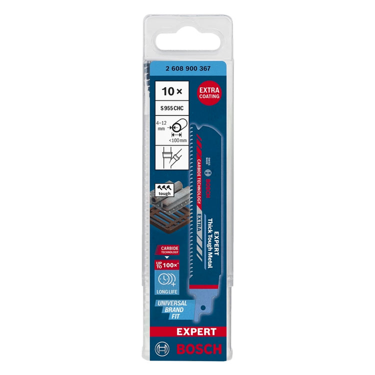 Lame de scie alternative Bosch EXPERT Thick Tough Metal S 955 CHC 150 mm 10 pièces (2608900367) Carbide Technology