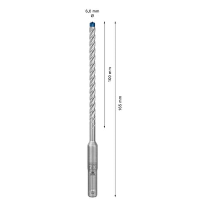 Bosch Expert SDS plus 7X marteau perforateur 6,0 x 165 mm 10 pièces (2608900160) 4 tranchants Technologie Carbure