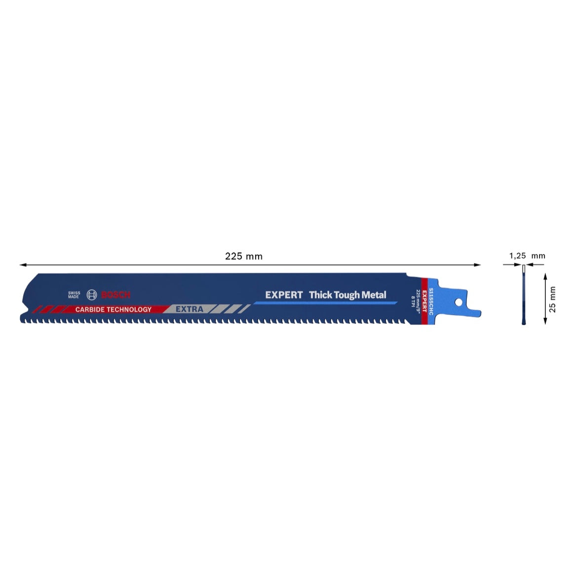 Lame de scie alternative Bosch EXPERT Thick Tough Metal S 1155 CHC 225 mm 10 pièces (2608900370) Carbide Technology