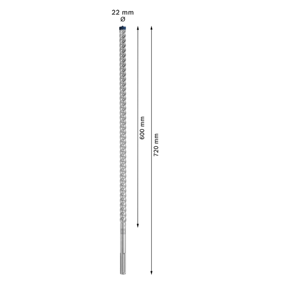 Bosch Expert SDS max 8X Hammerbohrer 22 x 720 mm ( 2608900235 ) für Stahlbeton Stein Carbide Technology