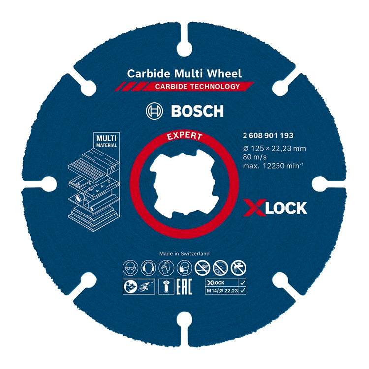 Disque à tronçonner Bosch Expert Carbide Multi Wheel X-LOCK (2608901195) 125 mm x 22,23 mm 10 pièces.