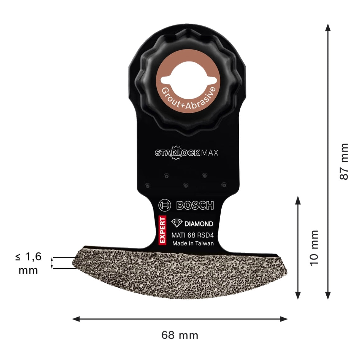 Bosch Expert MATI 68 RSD4 Corner Blade Eckblatt Starlock Max 68 x 10 mm ( 2608900038 ) Diamond Technology - Toolbrothers