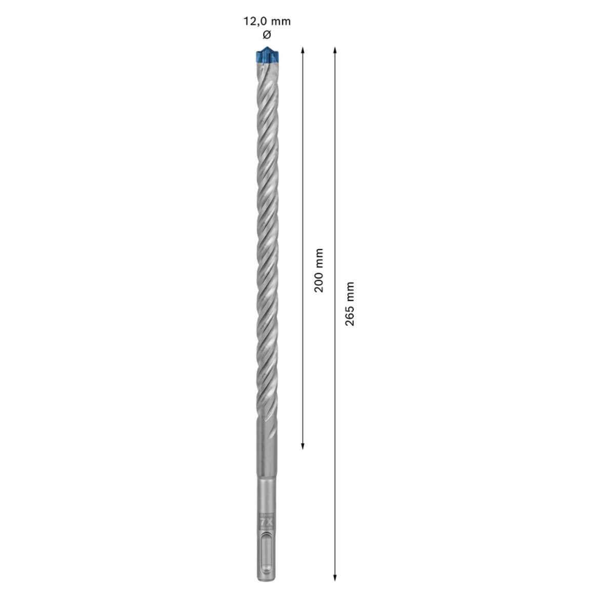 Bosch Expert SDS plus 7X marteau perforateur 12 x 265 mm 10 pièces (2608900175) 4 tranchants Technologie Carbure