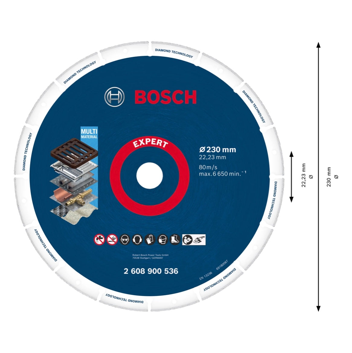 Disque à tronçonner Bosch Expert Diamond Metal Wheel 230 x 22,23 mm (2608900536) Technologie Diamant