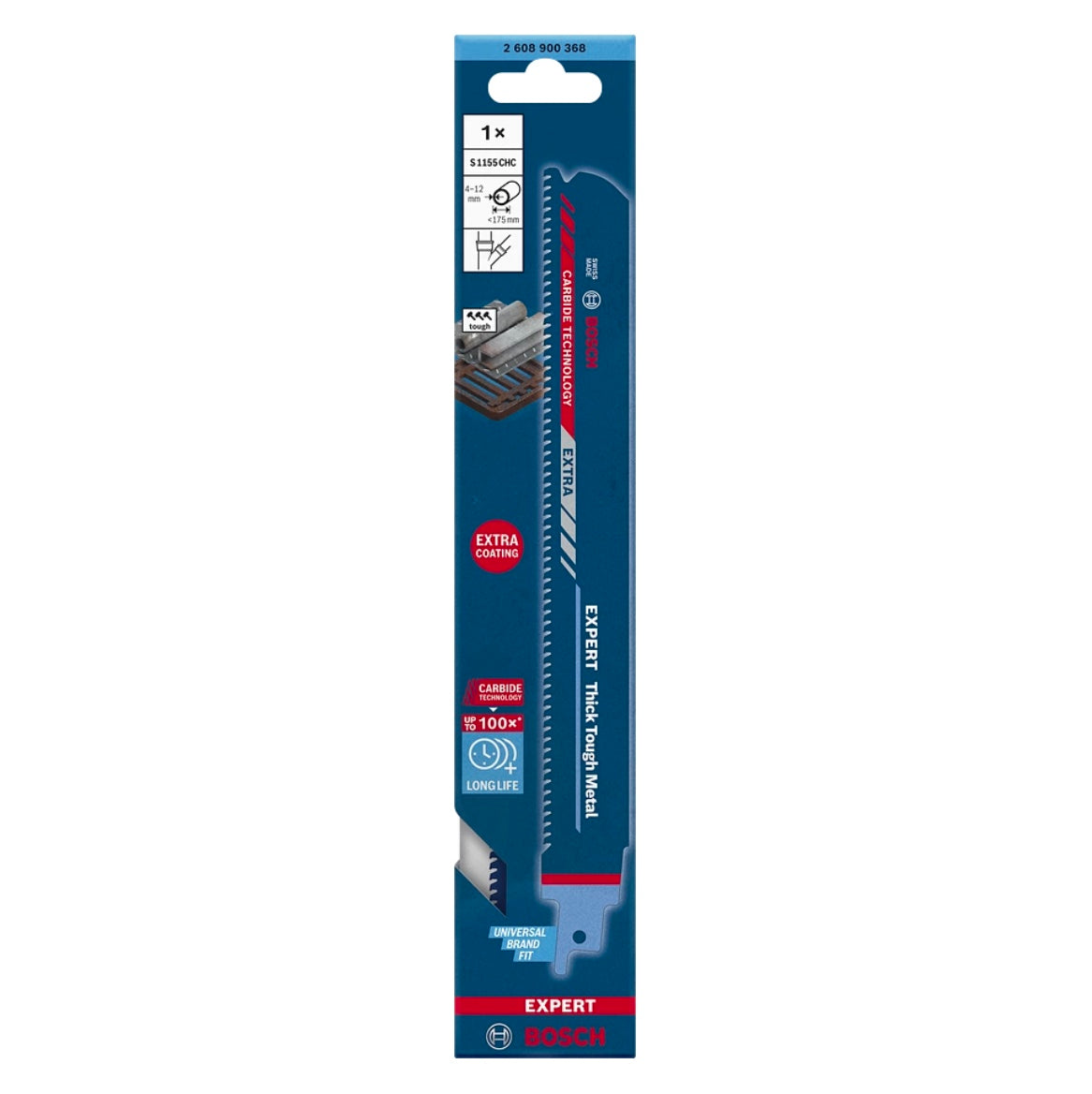 Bosch Expert S 1155 CHC Thick Tough Metal Säbelsägeblatt 225 mm ( 2608900368 ) Carbide Technology