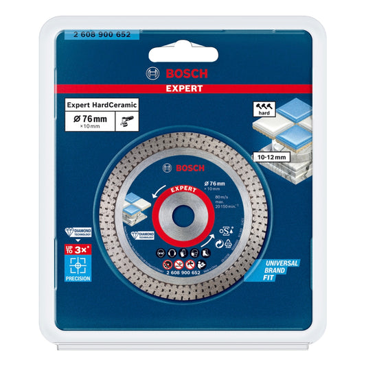 Disque à tronçonner diamanté Bosch Expert Hard Ceramic 76 mm 76 x 1,5 x 10 mm (2608900652) Diamond Technology - successeur du 2608615020