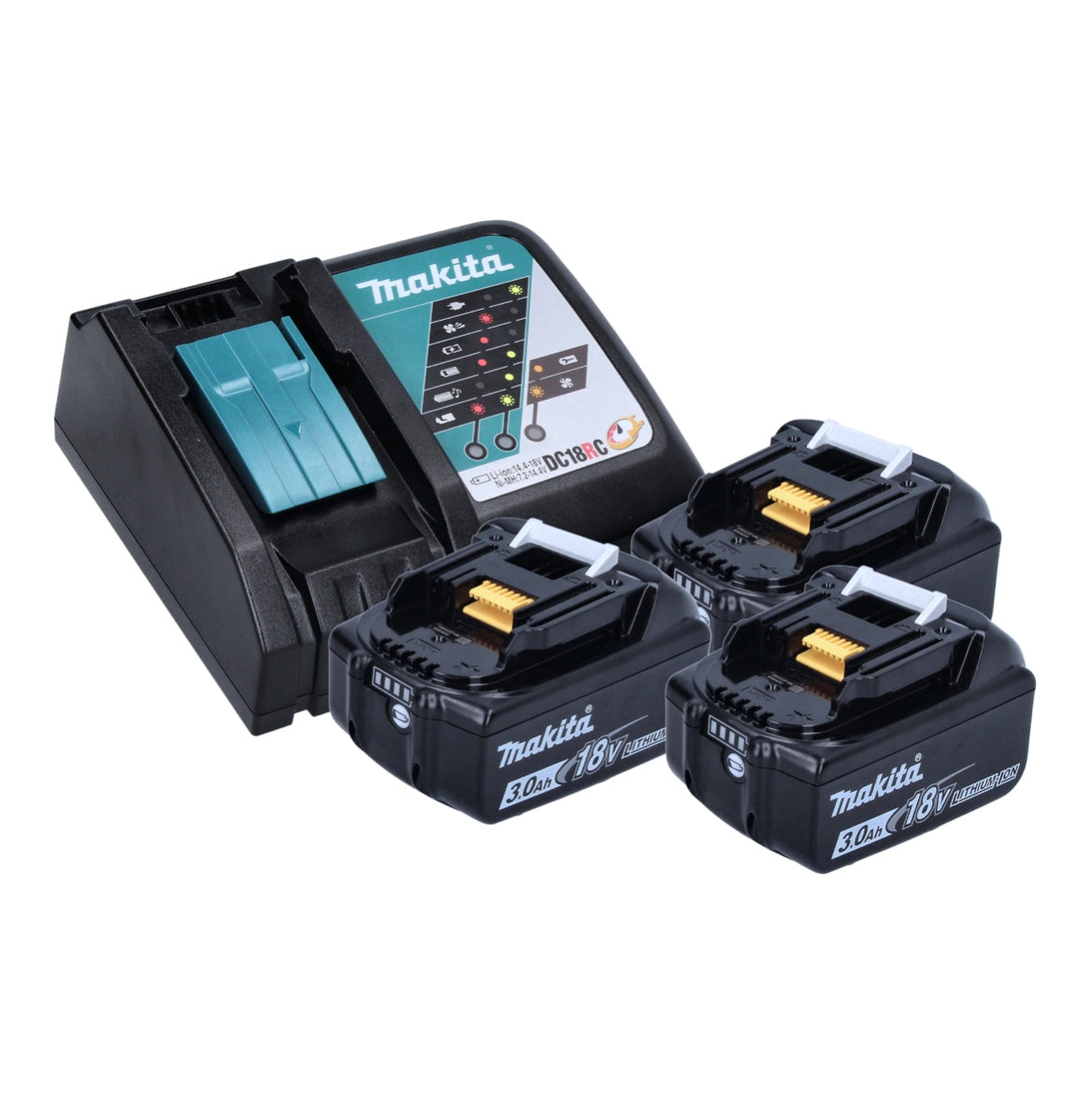 Kit combiné batterie Makita DLX 2127 J1 Perceuse sur batterie DDF 482 Z + clé à chocs sur batterie DTD 152 + 3x batterie 3,0 Ah + chargeur + Makpac