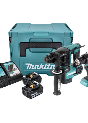 Kit combiné batterie Makita DLX 2271 TJ Perceuse sur batterie DDF 484 + perceuse à percussion sur batterie DHR 171 + 2x batterie 5,0 Ah + chargeur + Makpac