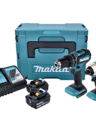 Makita DLX 2283 TJ Akku Combo Kit DHP 485 Akku Schlagbohrschrauber + DTD 153 Akku Schlagschrauber + 2x Akku 5,0 Ah + Ladegerät + Makpac