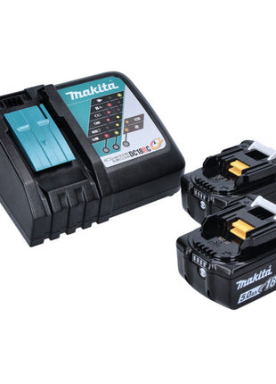 Kit combiné batterie Makita DLX 2430 TJ Perceuse sur batterie DDF 486 + Meuleuse d'angle sur batterie DGA 504 + 2x batterie 5,0 Ah + chargeur + Makpac