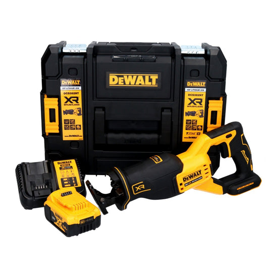 Scie alternative à batterie DeWalt DCS 382 P1T 18 V sans balais + 1x batterie 5,0 Ah + chargeur + TSTAK