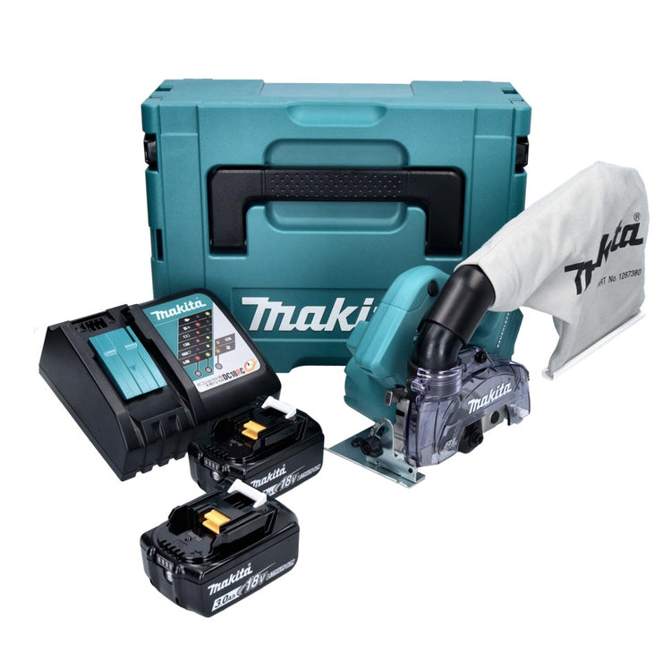 Makita DCC 500 RFJ Akku Diamantschneider 18 V 125 mm Brushless + 2x Akku 3,0 Ah + Ladegerät + Makpac - Toolbrothers