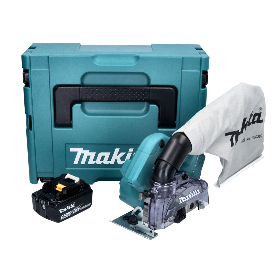 Makita DCC 500 G1J Akku Diamantschneider 18 V 125 mm Brushless + 1x Akku 6,0 Ah + Makpac - ohne Ladegerät - Toolbrothers