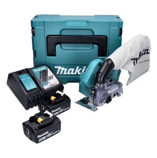 Makita DCC 500 RGJ Akku Diamantschneider 18 V 125 mm Brushless + 2x Akku 6,0 Ah + Ladegerät + Makpac - Toolbrothers