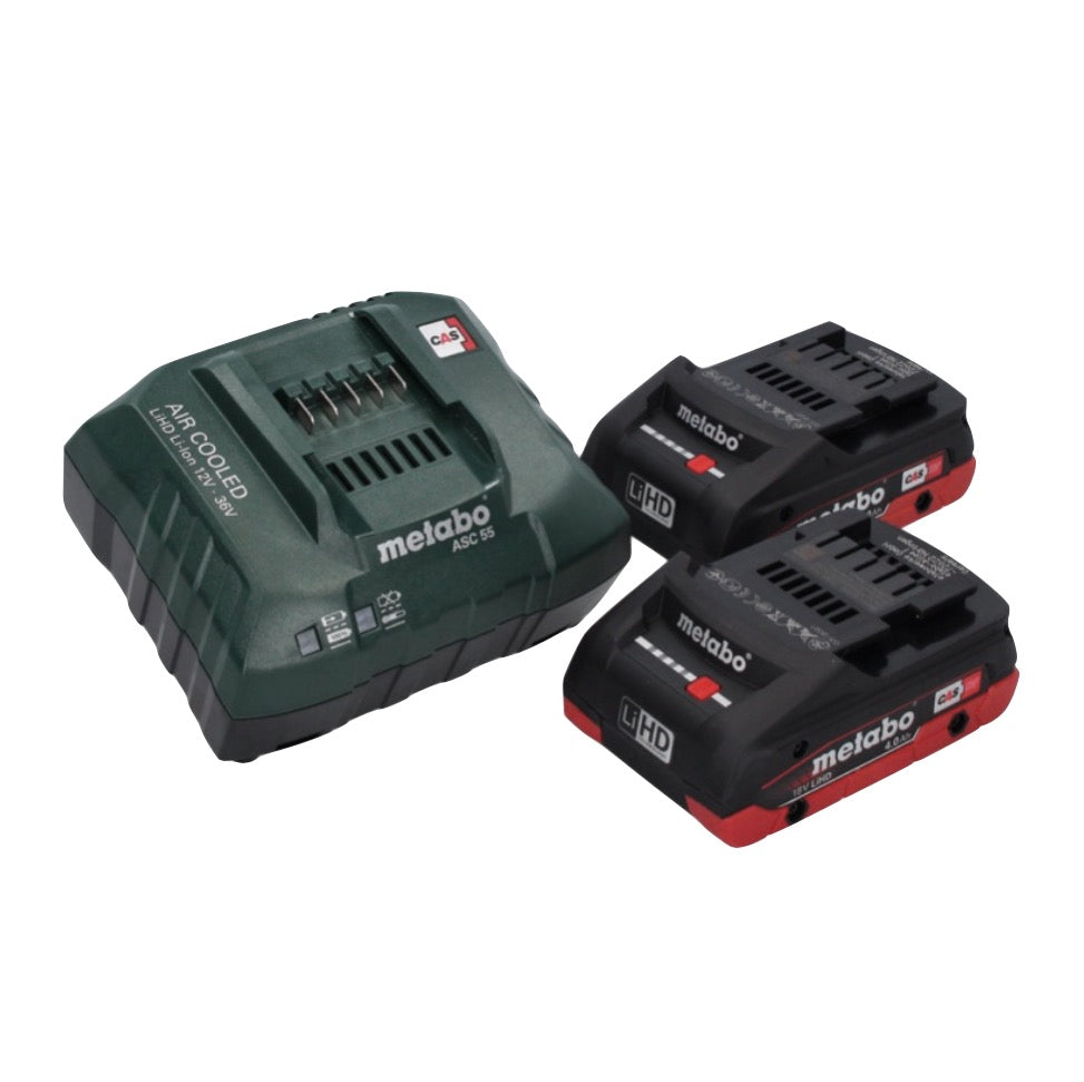 Scie circulaire sur batterie Metabo KS 18 LTX 66 BL 18 V 165 mm + 2x batteries 4,0 Ah + chargeur + rail de guidage + métaBOX