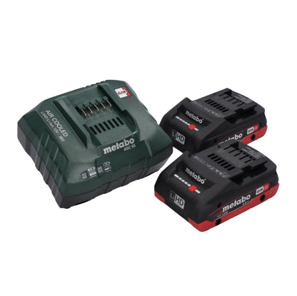 Scie circulaire sur batterie Metabo KS 18 LTX 66 BL 18 V 165 mm + 2x batteries 4,0 Ah + chargeur + rail de guidage + métaBOX