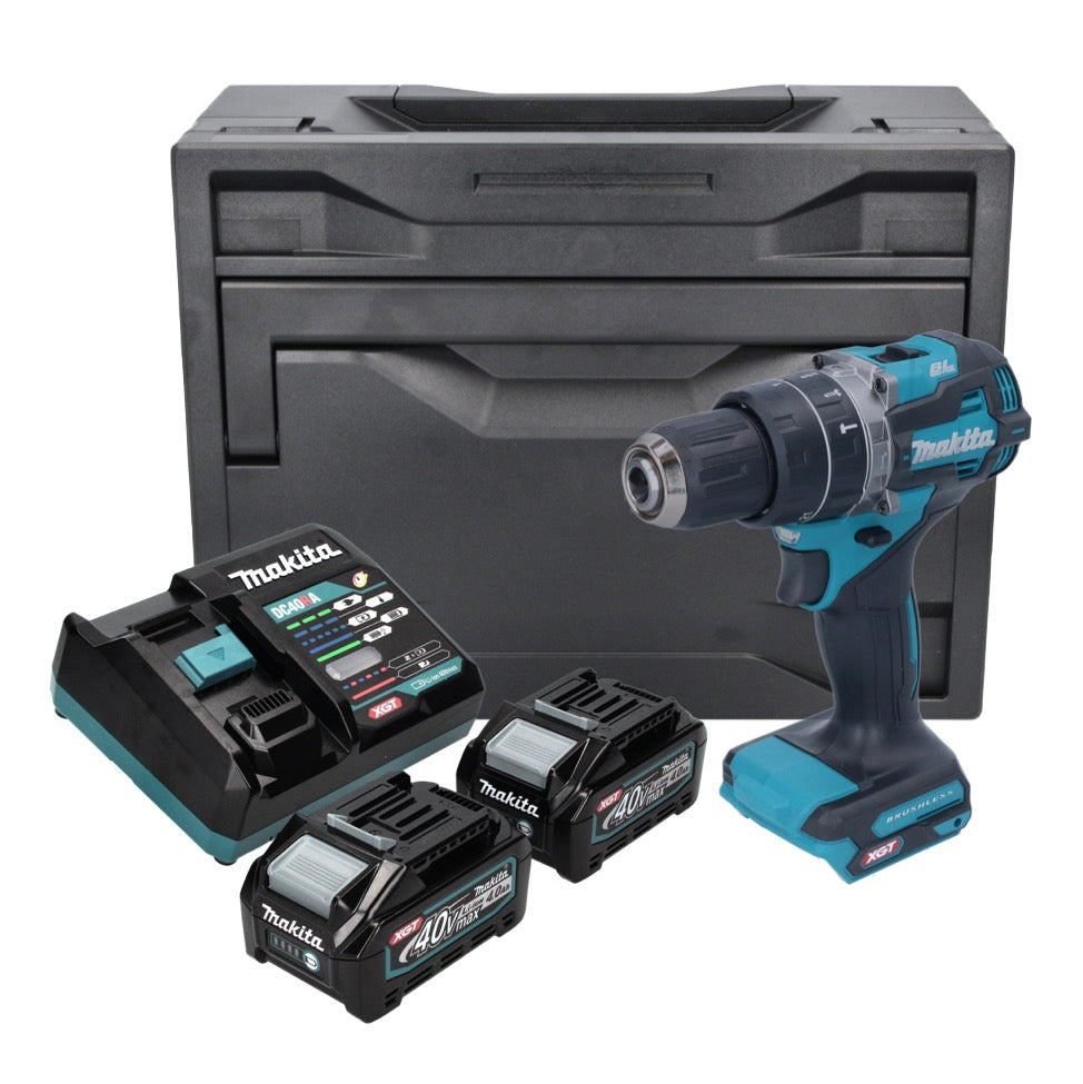 Perceuse à percussion sans fil Makita HP 002 GM201X 40 V max. 64 Nm sans balais + 2x batteries 4,0 Ah + chargeur + Makbox