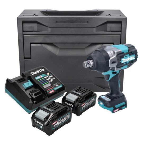 Makita TW 001 GM201X Akku Schlagschrauber 40 V max. 1800 Nm Brushless XGT + 2x Akku 4,0 Ah + Ladegerät + Makbox