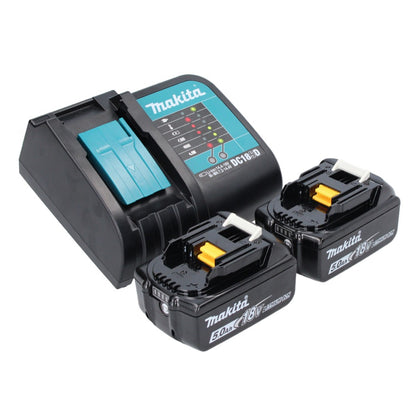 Makita DHP 484 STX W perceuse à percussion sans fil 18 V 54 Nm sans balais blanc + 2x batteries 5,0 Ah + chargeur + Makbox